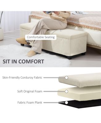 47 Inches Storage Ottoman Bench, Foot Rest with Removable Lid