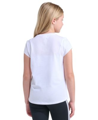 Girls' 8-16 Essential Short-Sleeve Ribbed Crewneck T-Shirt