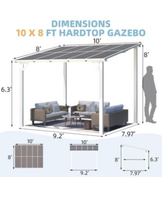 10'x8' Wall Mounted Gazebos Pergola