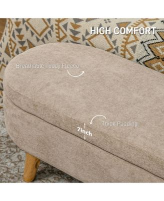 Storage Ottoman Bench, 43.3" Upholste End of Bed Bench,