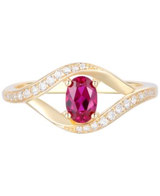 Lab Grown Multi Gemstone Ring in Sterling Silver (also in 14k Gold Over Sterling Silver)