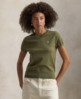 Women's Short-Sleeve Crew Neck Sweater