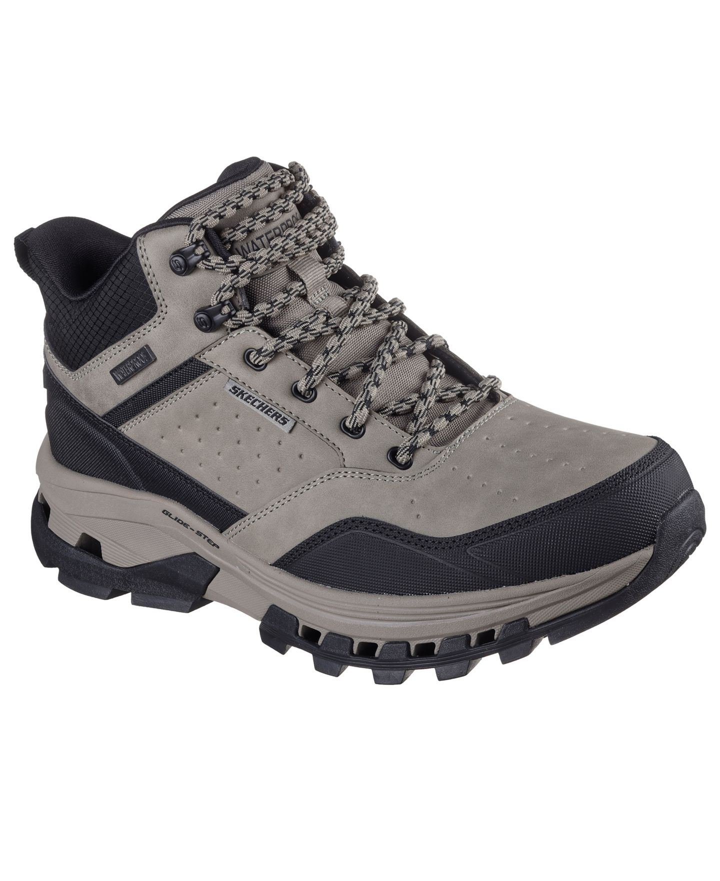 Мужские ботинки Skechers Slip-Ins Waterproof Relaxed Fit: Glide-Step Randell - Brecken Hiking, цвет: Серый / Чёрный — фото 1