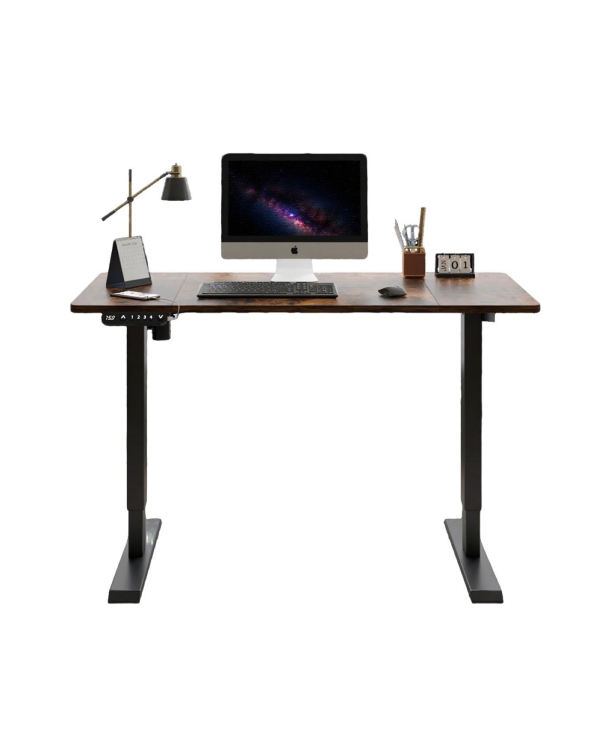 Streamdale Furniture Streamdale Electric Standing Desk - Height Adjustable Computer Table (47" Rustic Brown