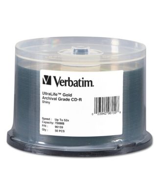 Verbatim 96159 700 MB/80 min 52X Archival Grade CD-R Recordable Disc in ...