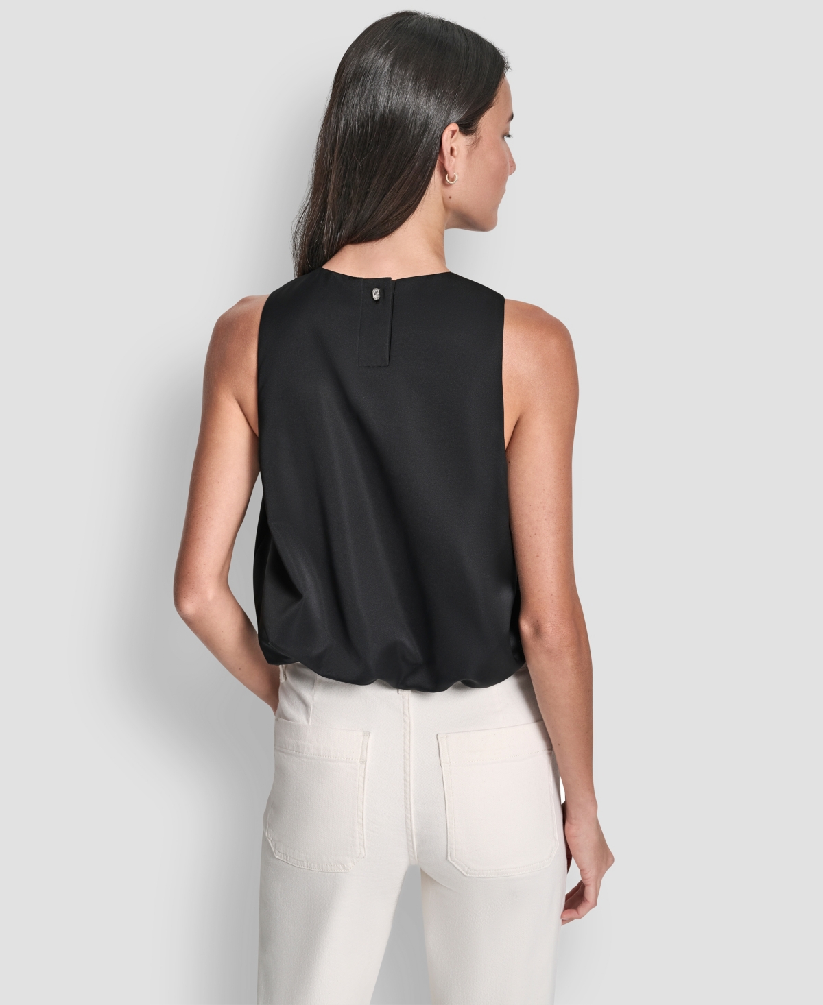 Dkny Jeans Women's Sleeveless Rhinestone Button Bubble Top