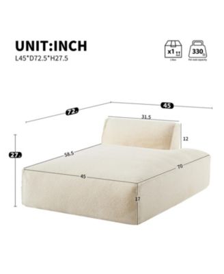 72" Modular Sofa Bed, Left-Facing, Foam-Filled, Free Combination, No Assembly