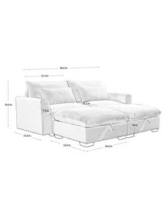Streamdale Corduroy Two-Seater Sofa with Storage Footrest