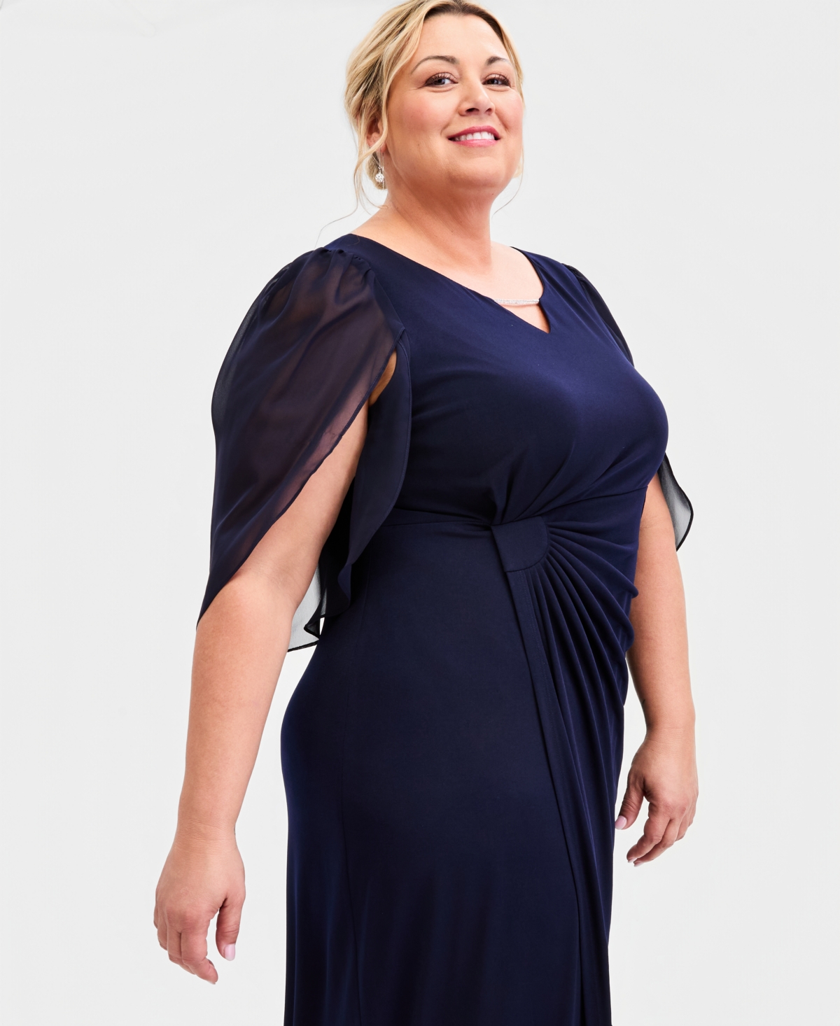 Connected Plus Rhinestone-Trim Dress