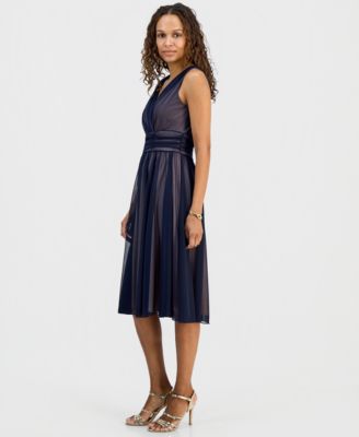 Petite Sleeveless Chiffon Midi Dress