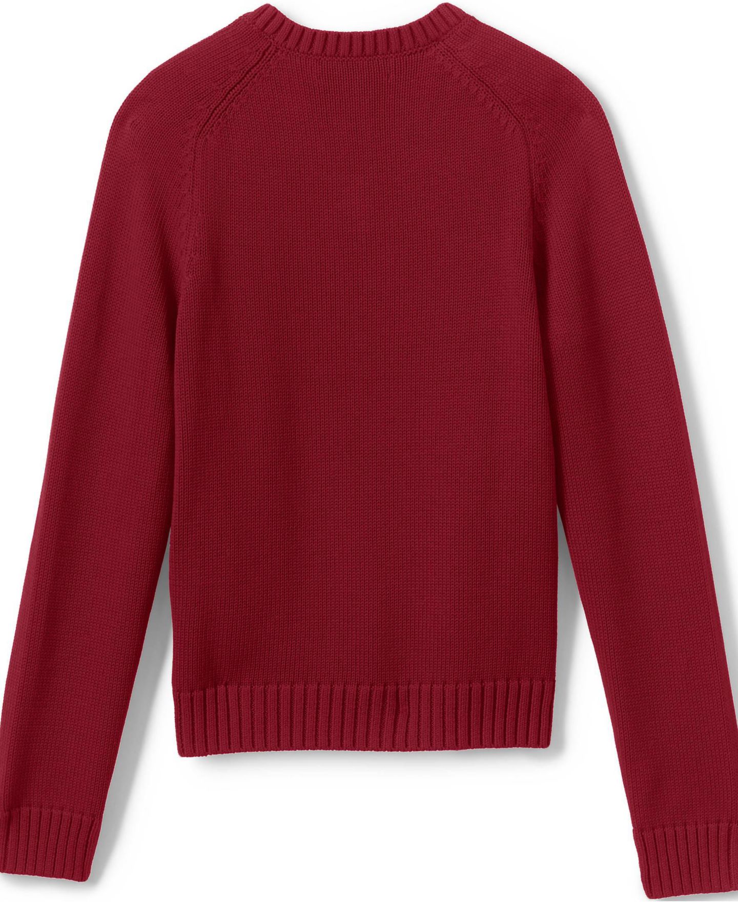 Свитер Lands' End Legacy V-neck для девочек, цвет: Гранатовый — фото 4