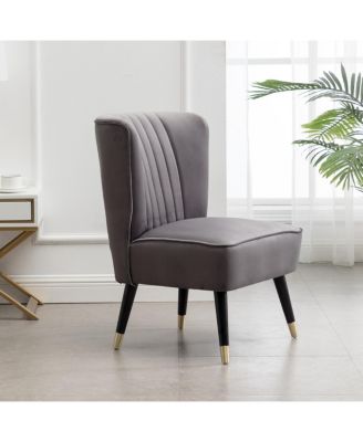 Streamdale Contemporary Velvet Upholstered Accent Chair, Gray