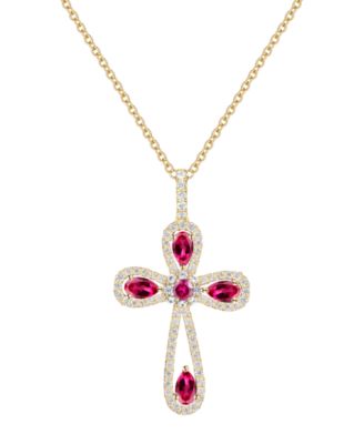 Lab Grown Sapphire (1-1/2 ct. t.w.) Pendant Necklace in Sterling Silver (also available in Ruby and Emerald)