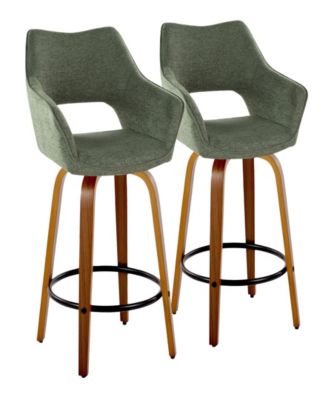 Fabric Mustang Contemporary Fixed-Height Counter Stool, Set of 2