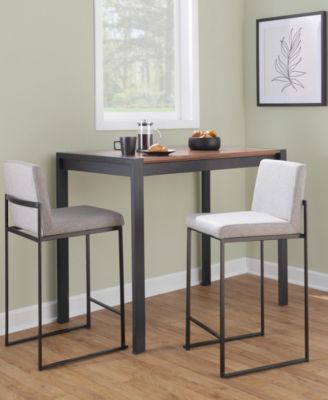 Fabric Fuji Contemporary High Back Counter Stool, Set of 3