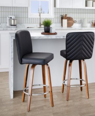 Fabric Henry Contemporary Fixed-Height Counter Stool, Set of 2