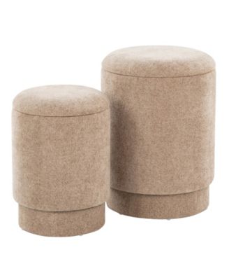 2-Pc. Fabric Marla Upholstered Contemporary Ottoman Set