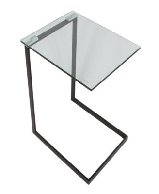 22.5" Glass Zenn Contemporary End Table