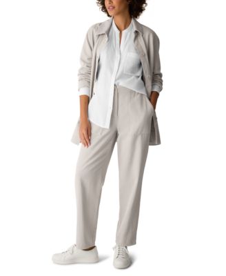 Women's Easy Tapered Zipper & Button Mid Rise Pants