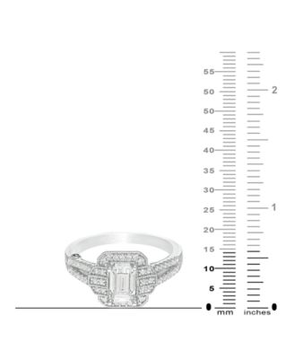 Emerald Diamond Halo Engagement Ring (3/4 ct. t.w.) in 14k White Gold