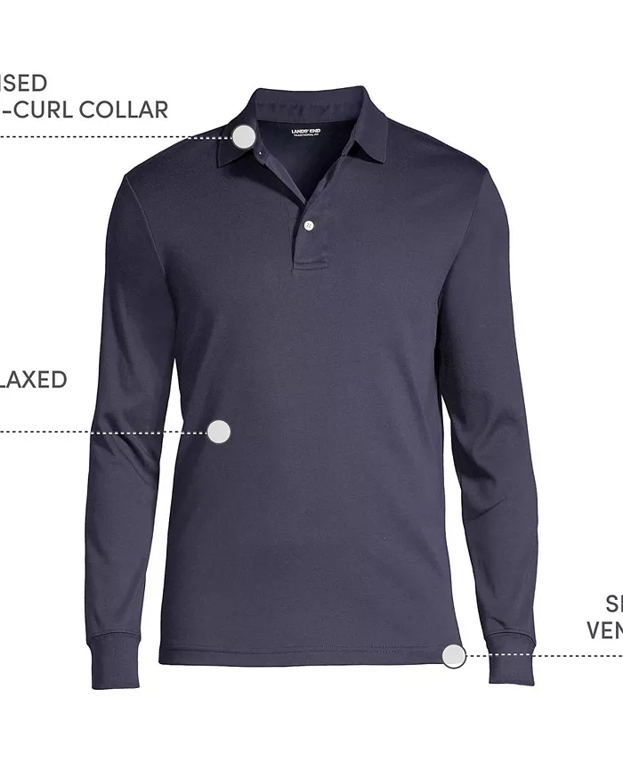 Men's Long Sleeve Cotton Supima Polo Shirt - thumbnail 8