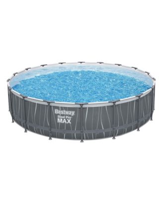 Steel Pro MAX 18' x 48" Round Above Ground Pool Set w/LED Light & Remote