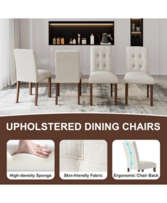 Streamdale Modern Beige Dining Chairs - Set of 4