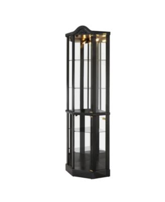 Lighted Corner Curio Cabinet - Black