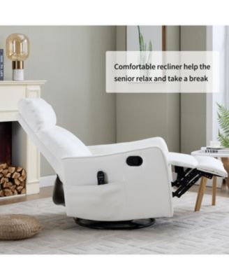 Heat Massage Manual Recliner Chair with Rocker & Swivel