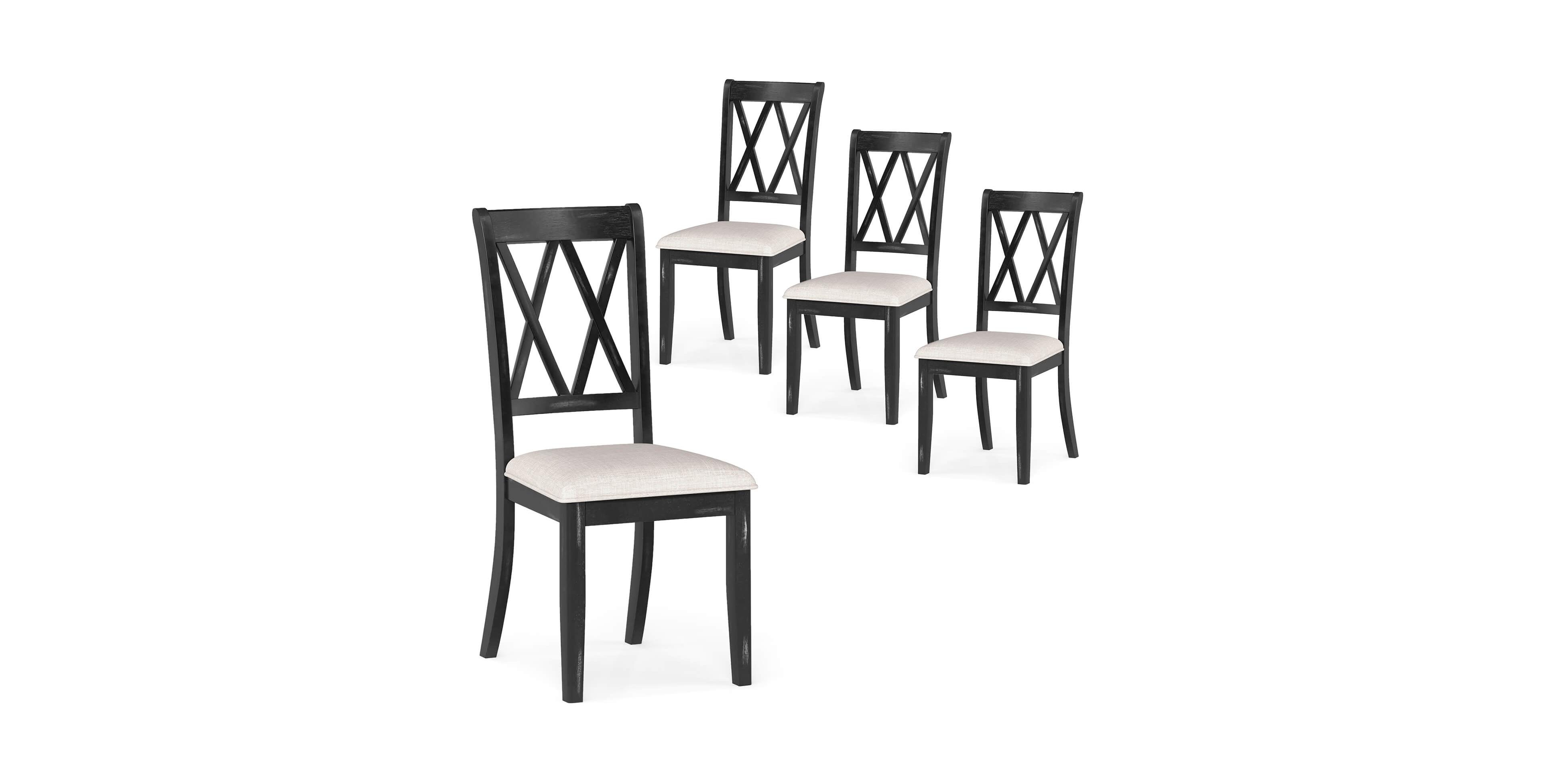 Costway Farmhouse Dining Chairs Modern Kitchen Chairs with Elegant Hollowed backrest