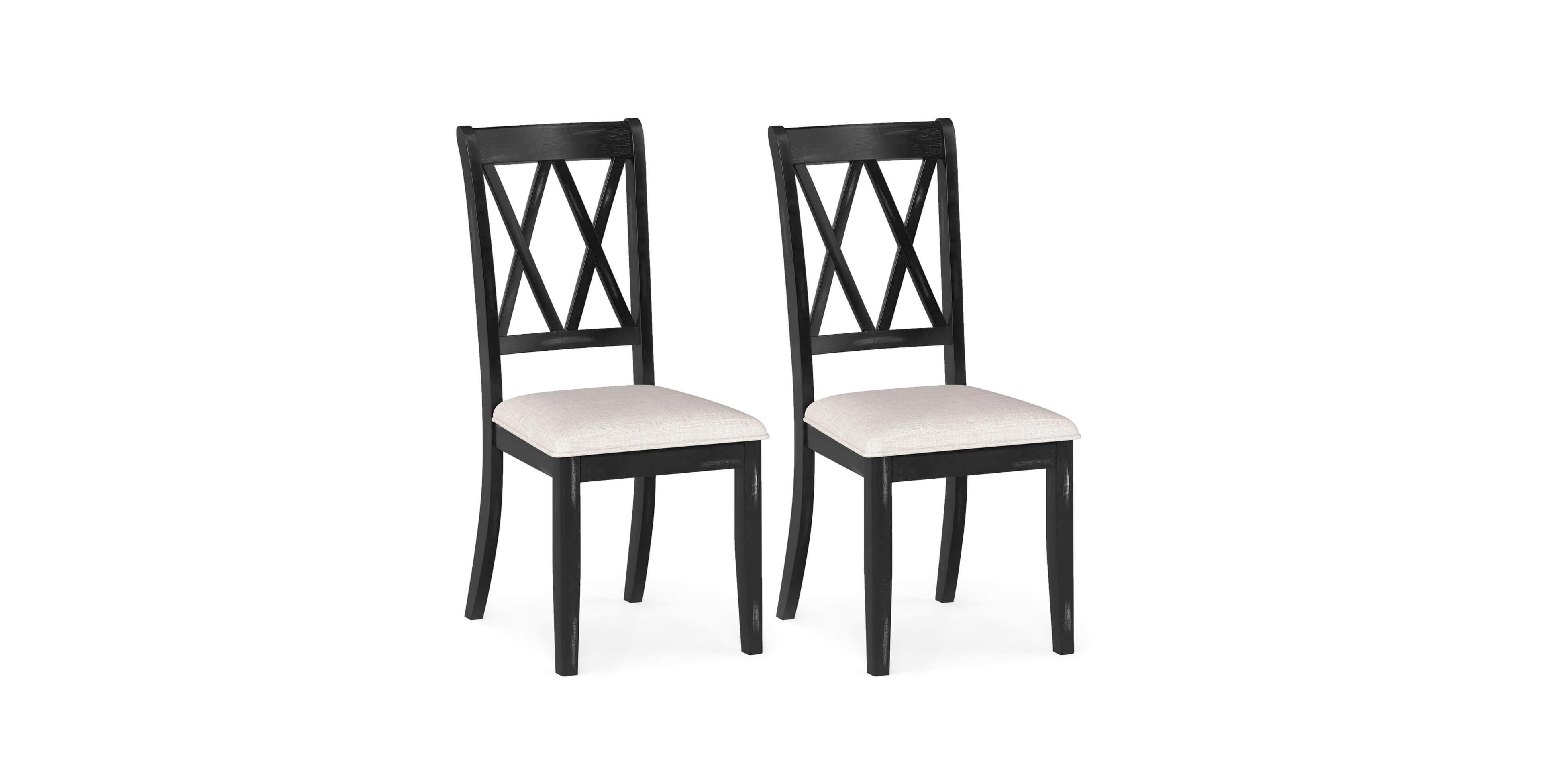 Costway Farmhouse Dining Chairs Modern Kitchen Chairs with Elegant Hollowed backrest
