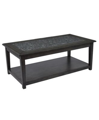 Baroque 48" Coffee Table with Mosaic Tile Inlay