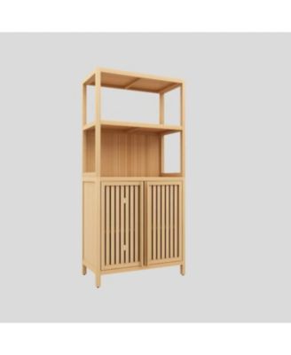 Bamboo Cabinet Floor Storage for Bathroom, Living Room