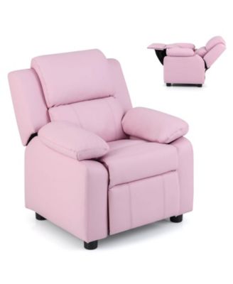 Deluxe Padded Kids Sofa Armchair Recliner Headrest Children w Storage Arms