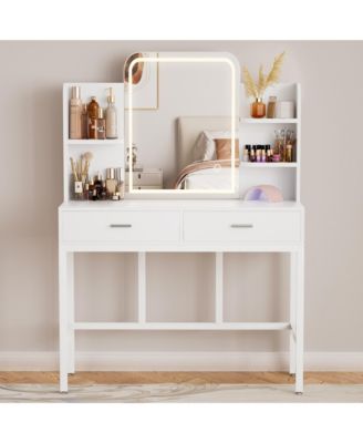 Makeup Vanity with Mirror and Lights, Vanity Table with Drawers