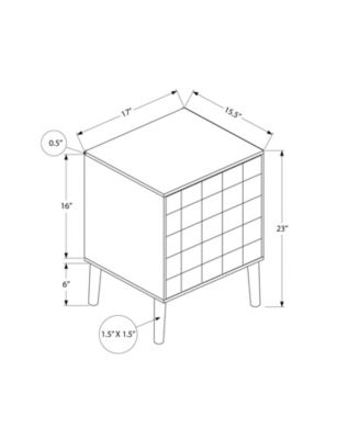 Accent Table, End, Side Table, Small, Storage, Lamp, Walnut Laminate, Modern
