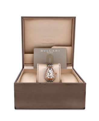 Serpenti Seduttori Quartz Watch in Stainless Steel and Rose Gold with Diamond Bezel 25mm