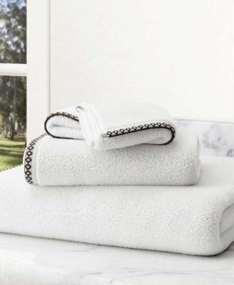 Quick-Dry Cotton Decorative Border 6 Pack Hand Towel Set