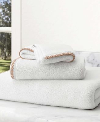 Quick-Dry Cotton Decorative Border 6 Pack Hand Towel Set