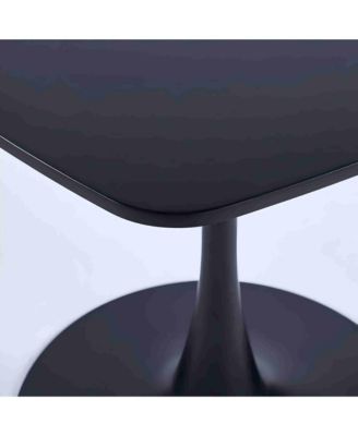 24 Inch Square Dining Table for 2-4 Person, Modern Small Dining Table with Sturdy Metal Pedestal Base