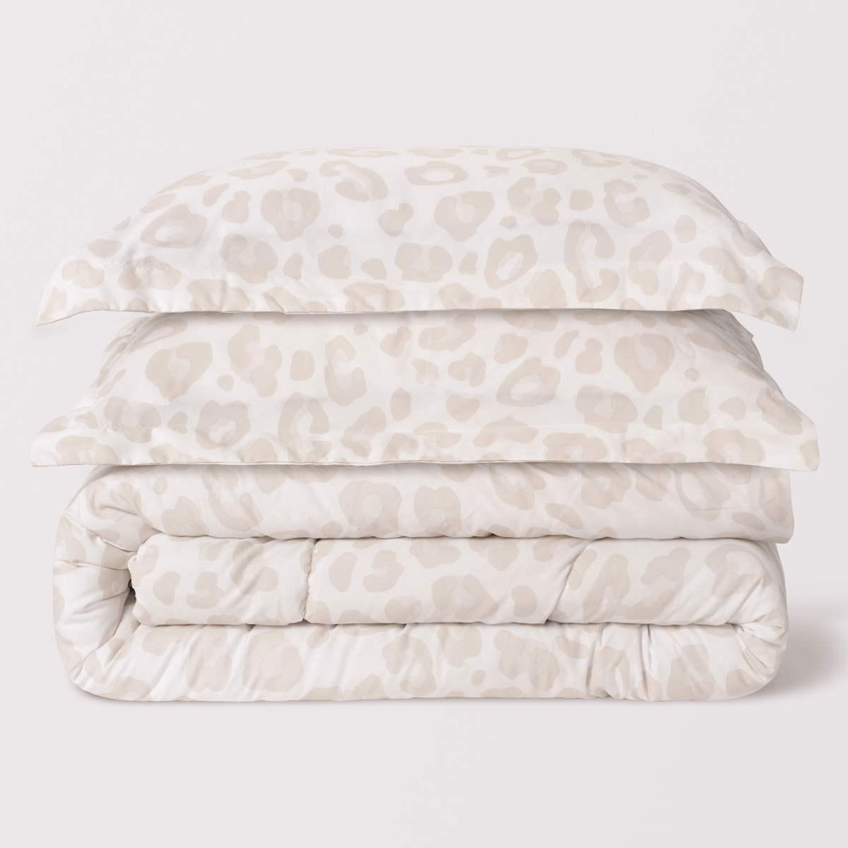 Chanasya Premium Beige Leopard Comforter Set – Soft Animal Print Microfiber Bedding – 3 Piece Set with 1 Comforter and 2 Pillow Shams