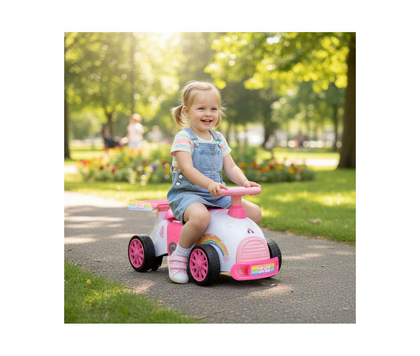 Детская игрушка HONGGE Kids Ride On Sliding Car with Music and Storage, цвет: Розовый — фото 2