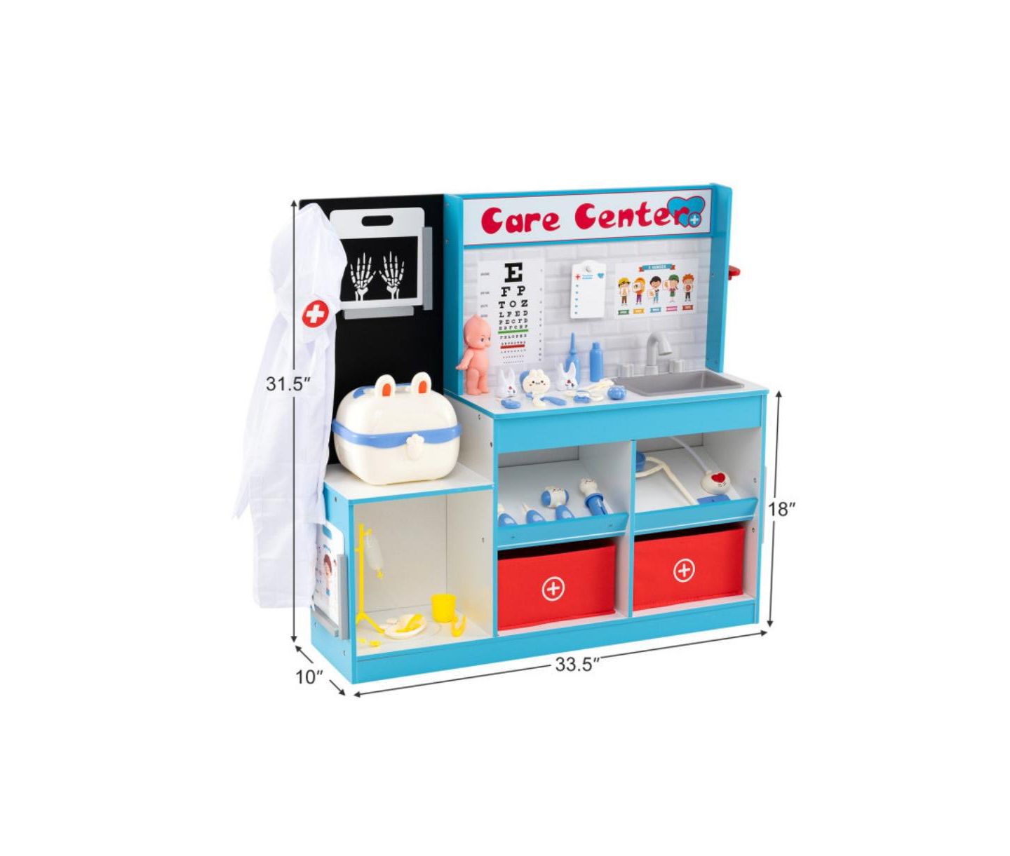 Детский игровой набор HONGGE Medical Center X-Ray and ECG Tools 7-Piece Playset, Ages 3+, цвет: Синий — фото 3