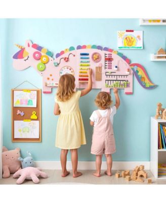Kids Montessori Sensory Wall Busy Board with Eleven Learning Activities