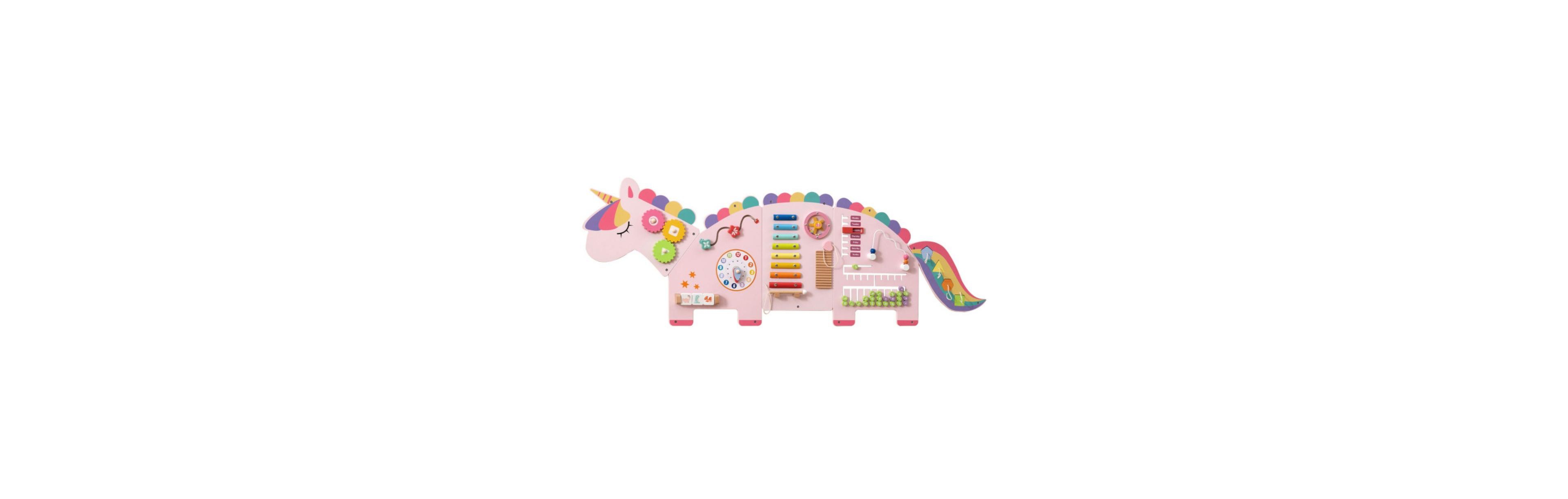 Hongge Kids Montessori Sensory Wall Busy Board with Eleven Learning Activities