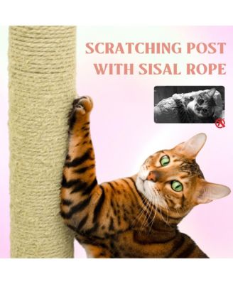 71 Pink Flower Cat Tree Large Condo Removable Cushion Hammock