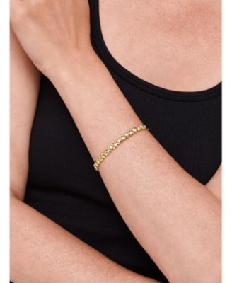 Sweet Heart Eternity Bangle Bracelet in Gold Plated Sterling Silver, Size Medium