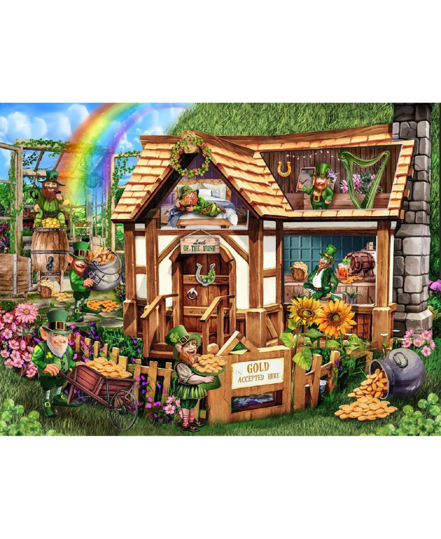 Детский пазл SunsOut Leprachaun House 300 Piece Jigsaw Puzzle, Ages 15+ — фото 3
