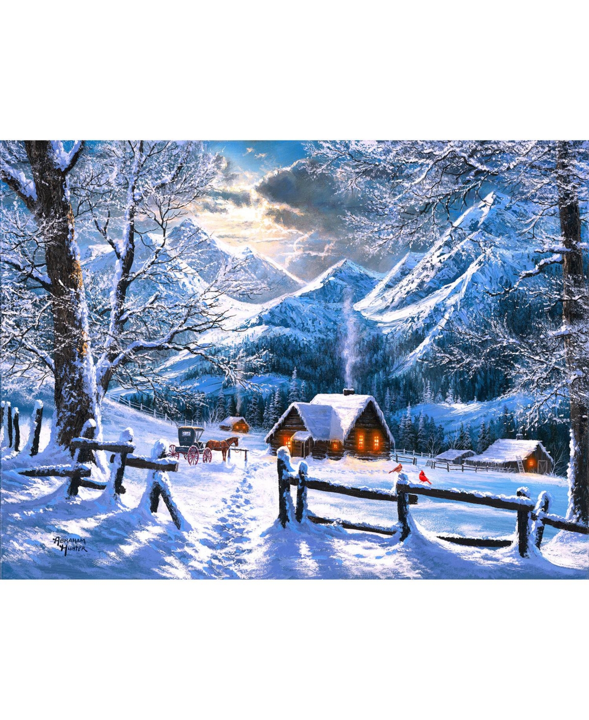 SunsOut Snowy Morning 1000 piece Jigsaw Puzzle for Adults