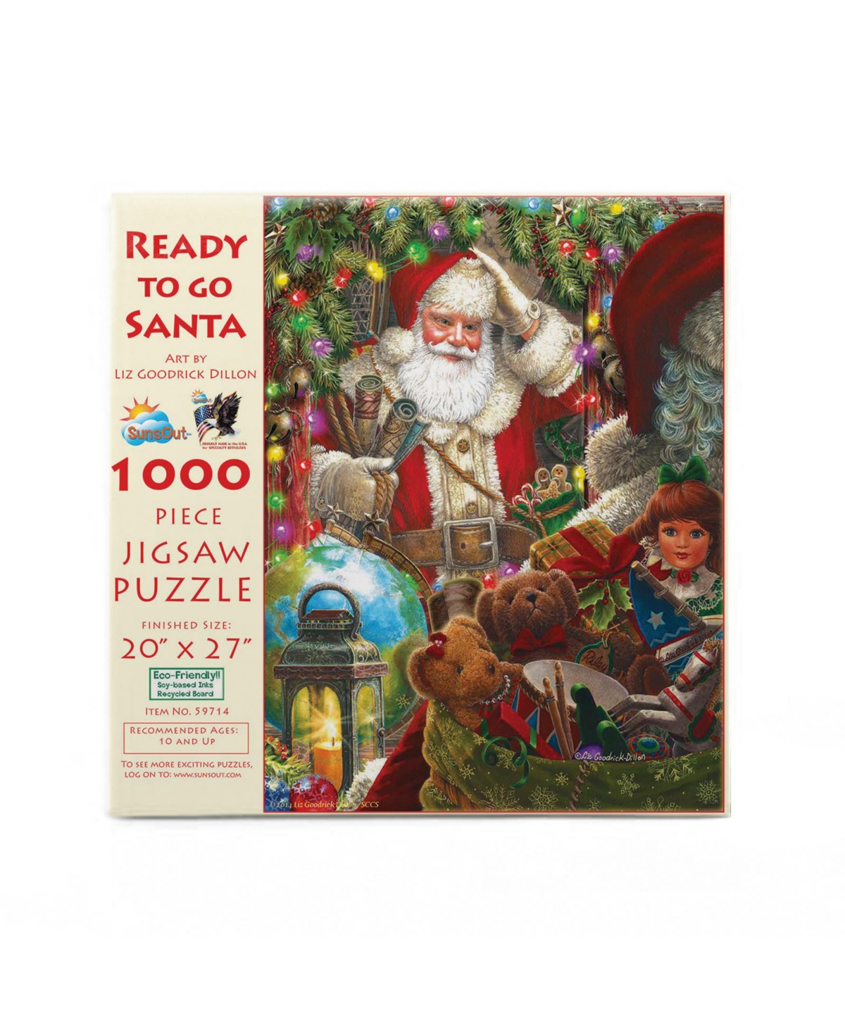 SunsOut Ready to Go Santa 1000 piece Jigsaw Puzzle for Adults Christmas